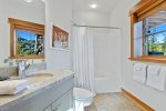 Downstairs master bath with tub/shower combo